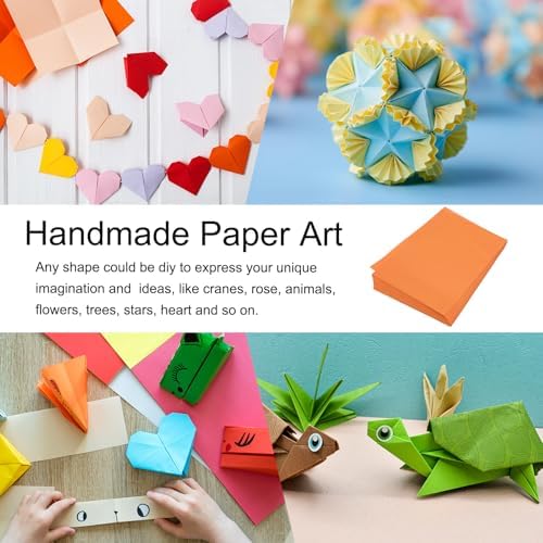 MECCANIXITY 100 Sheet Origami Paper Double Sided Orange Red 8.3 x 5.8 Inch Square Sheet for Art Craft Project, Beginners, Gifts Decor - Image 6