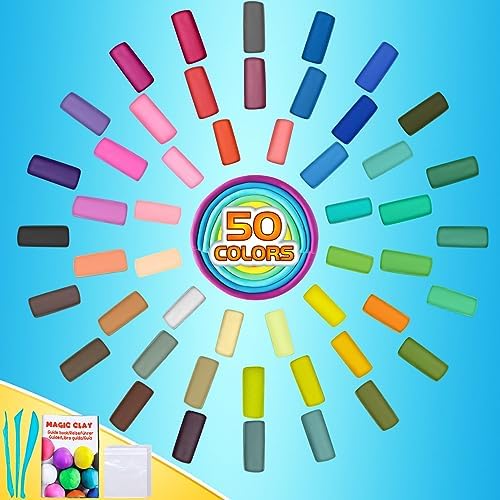 ESSENSON Air Dry Clay 50 Colors, Modeling Clay for Kids, DIY Molding Magic Clay, Gift for Kids - Image 2
