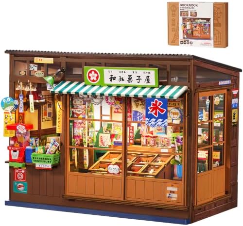 ROBOTIME Japanese Book Nook 3D Wooden Puzzles, Vintage Miniature Shop House by ROBOTIMEBuildingThingstoLife