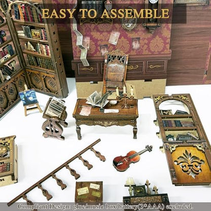 SUNNINO DIY Miniature Dollhouses Kit with LED Lights for Adults - Image 5