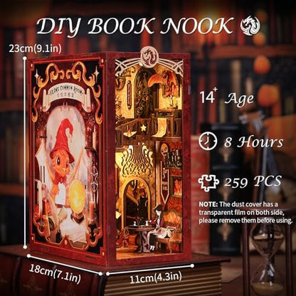 Fsolis Book Nook Kit for Adults, Magic Flam Common Room - Image 3