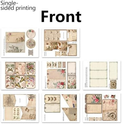 Letters from the Past junk journal folio kit, Creative Folio Booklet & Mini Folder Kit, Vintage Junk Journal Decor Supplies, DIY Scrapbook Handcraft Set for Handmade Projects with Instruction Video - Image 5