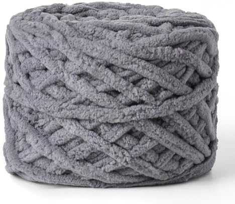 Plush Chenille Chunky Yarn 100g (49.2yd) - Fluffy Velvet Yarn Crochet for Blanket Knitting and Crocheting - Baby Yarns for Crocheting Soft - Amigurumi Yarns (Grizzly) by OMoiut