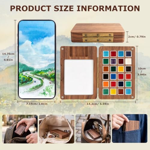 Mini Watercolor Paint Set, 24 Colors Travel Watercolor Set - Image 4