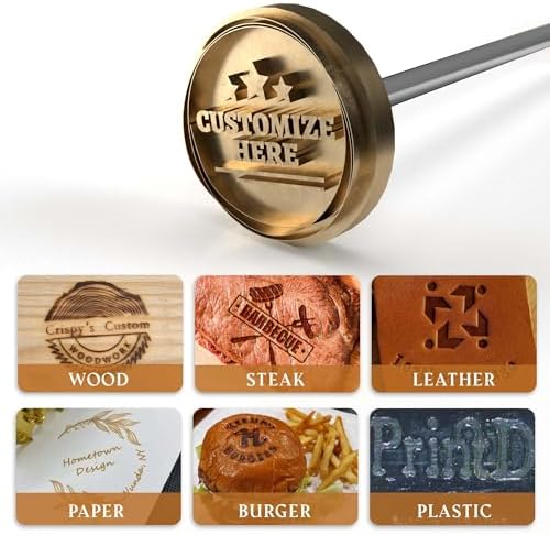 Custom Branding Iron for Wood, Food & Leather | Personalized Wood Branding Iron for Logo, Name, & Patterns | Leather Stamping Kit for Logo Making (3.5" X 3.5" Stamp Head) - Image 3