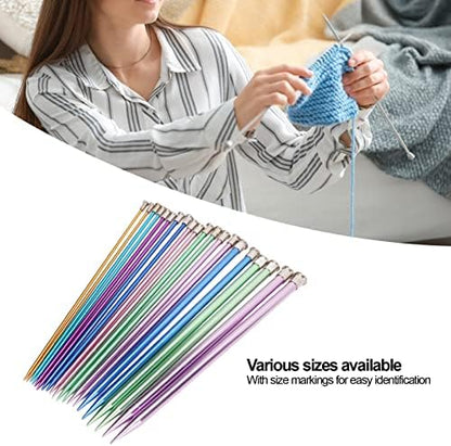 Aluminum Knitting Needles Set, 25cm, Colored Metal, Single Pointed, 10 Pairs, 20 Pieces, 10in, for Scarves Hats Sweaters - Image 5