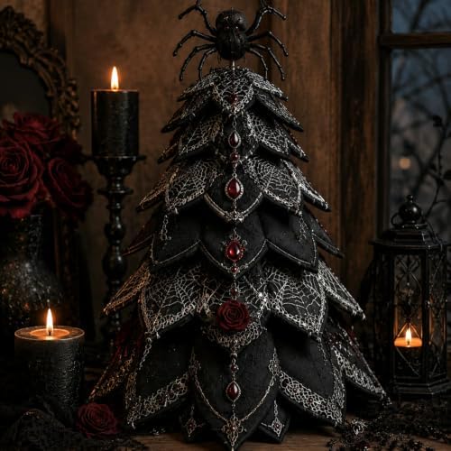 DIY Halloween Quilted Fabric Tree Kit, Spiderweb Gothic Tree Art Kit - Image 2