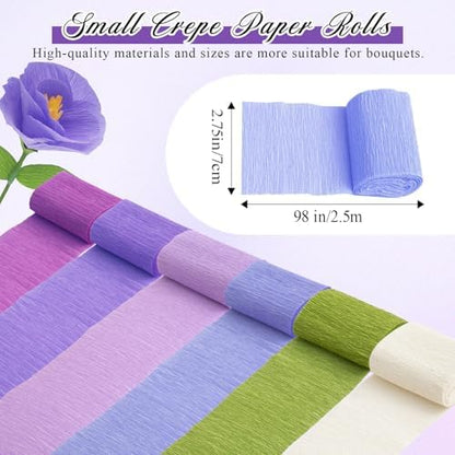 AmazingSpark Crepe Paper Flower Making Kit, Complete DIY Craft Aesthetic Gift with 3 Vises & Supplies to Make 30 Flowers, Sensory Arts Idea Gift for Adults, Couples, Friends, Women(Purple) - Image 2