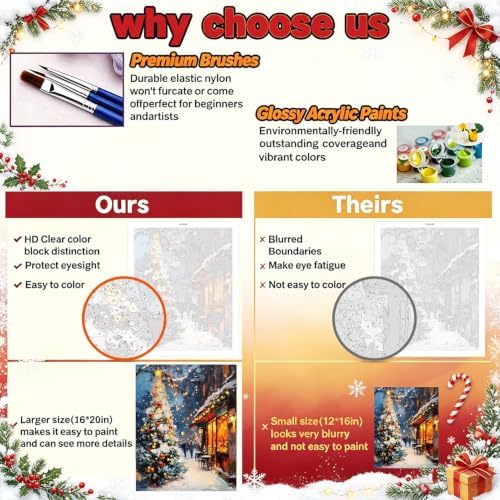 ICYANART Christmas Paint by Numbers Kit for Adults Beginner 16x20Inch - Image 5
