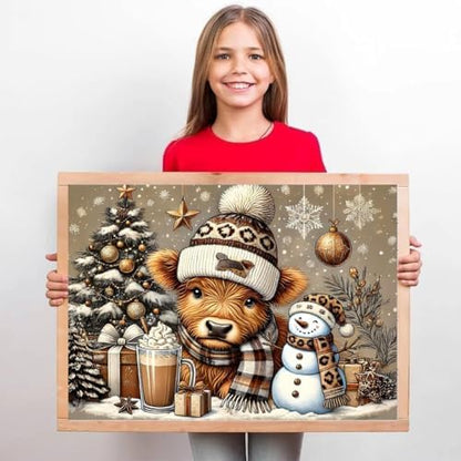 TCDZMYGS 4 Pack Christmas Paint by Numbers Kit for Adults Beginner,Paint by Number Kits Without Frames,DIY Acrylic Oil Painting by Numbers for Home Wall Decor 12x12-12x16 inch - Image 6