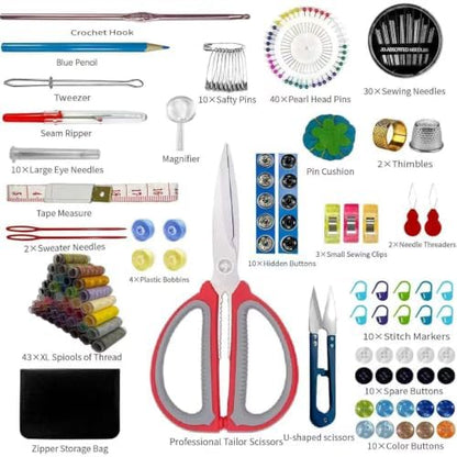 197PCS Sewing Kit for Adults, 43 XL Thread Spool, Beginners with Advanced Large Sewing Sets, Suitable for Travelers, Adults, Children, Beginners, Emergency Items, DIY and Family Sewing Kit - Image 2