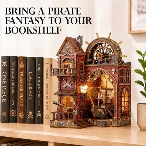ISSEVE Pirate Castle Book Nook Kit, Dollhouse Booknook Kits Bookshelf Decor - Image 2