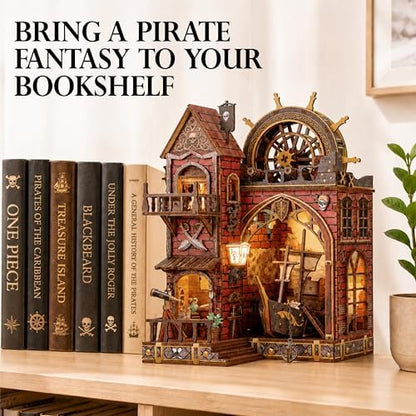ISSEVE Pirate Castle Book Nook Kit, Dollhouse Booknook Kits Bookshelf Decor - Image 2