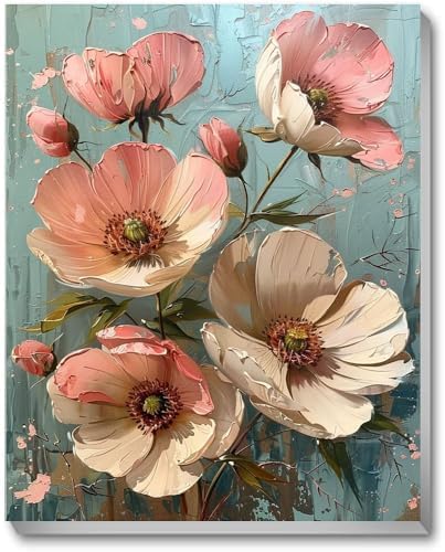 Paint by Numbers Kit for Adults,Flower DIY Paint by Number With Frame by TCDZMYGS