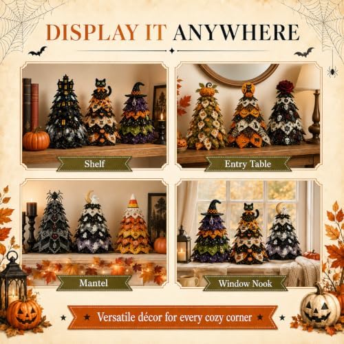 HZSprance DIY Quilted Christmas Tree Kit –3D Fabric Patchwork Kit(BlackB) - Image 6