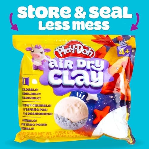 Play-Doh Brand Air-Dry Clay, 5 oz. Air and Modeling Clay Bag, Arts and Crafts Supplies for Adults and Kids, Tools & Kit - Image 4