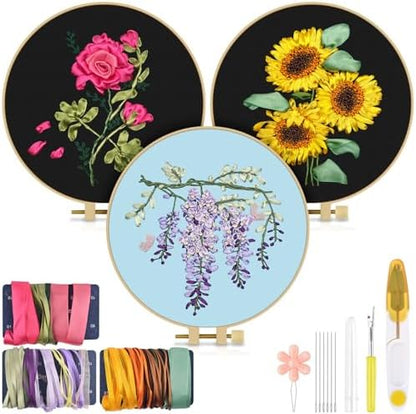 TINDTOP Embroidery Kit for Adult, Ribbon Embroidery Kit for Beginners by TINDTOP