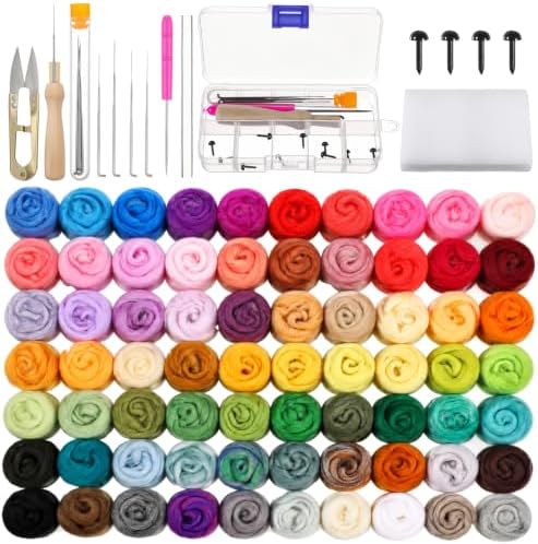 MySHUCE 72 Color Needle Felting Kit, Wool Felting with Needle Felting Tools by Unknown
