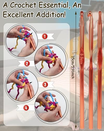 Coopay Crochet Hooks Set-19PCS Metal Crochet Needles with Stitch Markers - Image 3