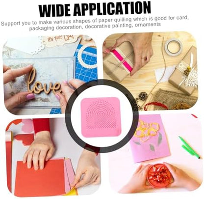 Pink Paper Crafting Quilling Board with Drawer, ABS Stripe Texture - Image 3