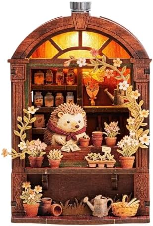 Book Nook Kit - DIY Miniature House Kit for Adults, Teens and Beginners, Dollhouse Booknook Library Tiny House Bookshelf Decor 3D Wooden Puzzle, Gifts for Family, Friends by Unknown