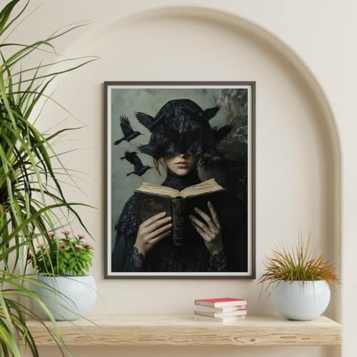 Gothic Crows Paint by Numbers Kit for Adults Framed Canvas, Frameworkless - Image 6