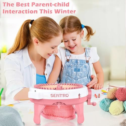SENTRO Knitting Machine 48 Needles, Smart Circular Knitting Machine, Double Knitting Loom Machine for Adults Beginners,DIY Knitting Board Rotating Machine for Hat, Scarves, Socks - Image 2