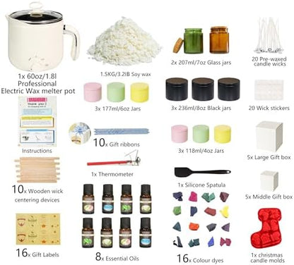 Candle Making Kit with Wax Melter, Premium DIY Candles Kit, Soybeans Wax - Image 2