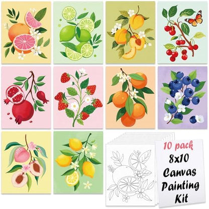 Nuberlic 10Pcs Pre Drawn Canvas to Paint for Kids Adults Grils Boys by Nuberlic