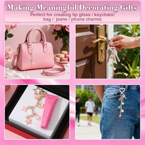Modacraft 475 Pcs Gold Charms Lip Gloss Keychain Making Kit with Tool - Image 5