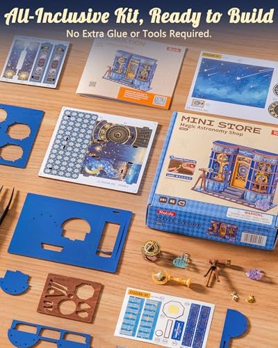 Rolife Magic Astronomy Shop Miniature Dollhouse Kit - Image 4
