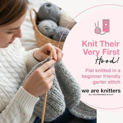 We Are Knitters Titi Hood Kit | Beginner Knitting Gift Kit | Soft Baby Alpaca Flat Knit Bonnet | Cozy Handmade Winter Baby Hood Warm Cozy Gift Set DIY - Image 5