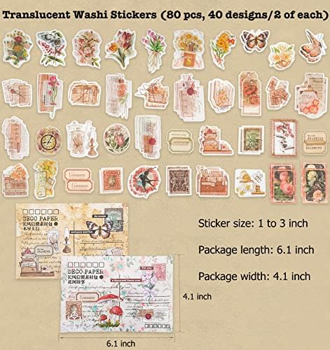 Knaid 200 Piece Vintage Ephemera Bundle - Paper & Sticker Kit for Junk Journaling, Scrapbooking, Planners, Bullet Journals, Collage, Decoupage - Cottagecore Themed - Pastel/Earthy Tones - Image 4