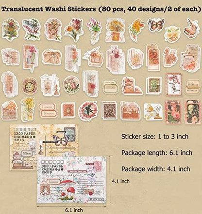 Knaid 200 Piece Vintage Ephemera Bundle - Paper & Sticker Kit for Junk Journaling, Scrapbooking, Planners, Bullet Journals, Collage, Decoupage - Cottagecore Themed - Pastel/Earthy Tones - Image 4