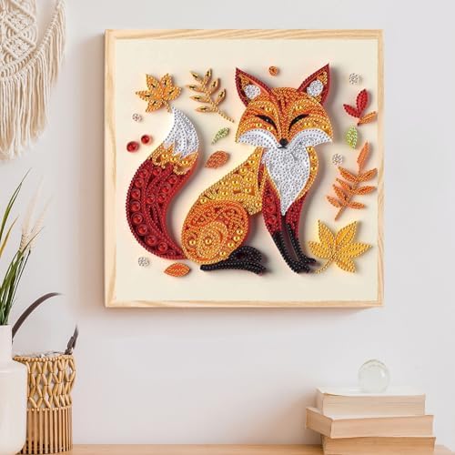 C'eitura Special Shape Fox Diamond Art Painting Kit, Partial Drill Quilling Art with Resin Rhinestones, 11.8x11.8 Inch 5D DIY Animal Series for Home Wall Decor, Unique Gift for Adults - Image 4