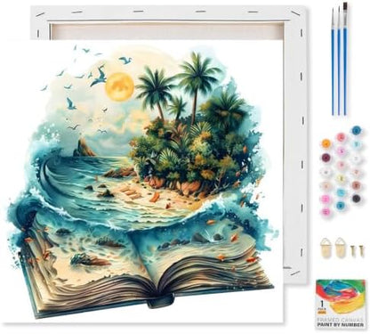 Kalonyth Book Framed Paint by Numbers Kit for Adults Beginner 10x10 inch by Kalonyth