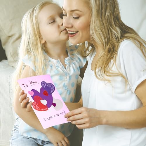 ArtCreativity 126+ Pcs Valentine's Day Heart Doilies Card Crafts for Kids - Valentine Day Crafts for Classroom Parties - Valentines Craft Supplies Kits with Heart Doilies and Glitter Foam Stickers - Image 5