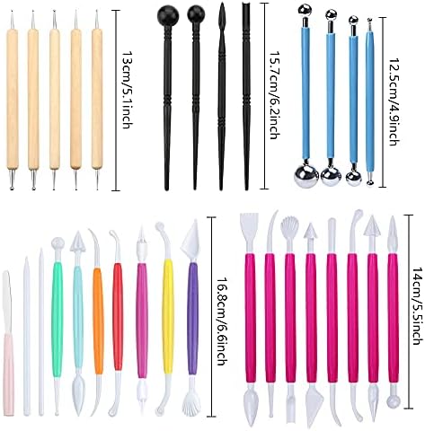 31pcs Fondant Cake Modeling Decorating Hand Sculpting Tools Kit for Cookie Cake Decorating, Sugarcraft Sculpture Pottery - Image 2