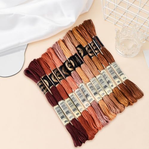 12 Skeins 105 Yards 6 Ply Embroidery Floss Colorful String Variegated Thread Friendship Bracelets Cord Dark Goldenrod Set Cross Stitch Threads for Sewing Jewelry Needlecraft Knitting Crafts - Image 7