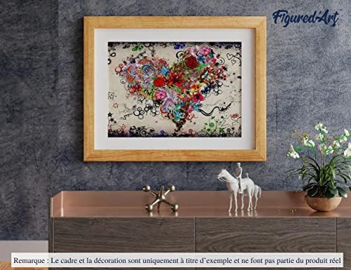 Figured'Art Paint by Numbers Kit for Adults with Frame Love Flowers 16"x20" - Craft Art Painting DIY Kit Canvas Already Stretched on a Wooden Frame - Image 4