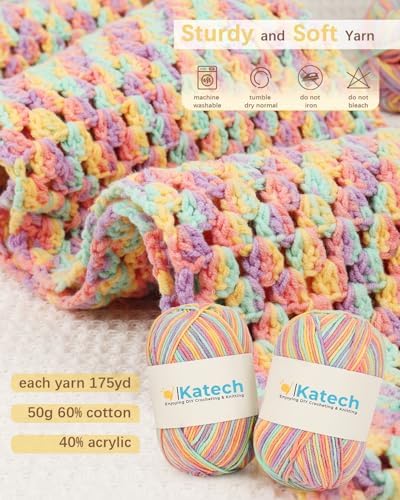 Katech Crochet Kit for Beginners w/Step-by-Step Instruction for Hat, Scarf - Image 4