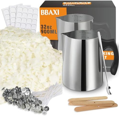 BBAXI Candle Making kit - 32 OZ/900 ML Pouring Pot, 16 OZ Soy Wax by BBAXI
