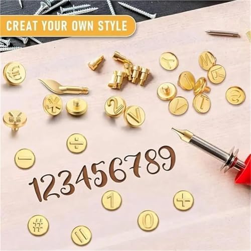 Wood Burning Letters DIY Wood Burning/Carving Set, DIY Wood/Leather Burning Set-26 Letters Copper Mold, As Shown Metal DIY Supplies US Plug for Leather Wooden Burner Craft DIY - Image 4