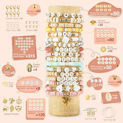 Dowsabel Clay Beads 3 Boxes Bracelet Making Kit, 10800pcs Beads for Jewelry Making, Letter Beads for Friendship Bracelets DIY Arts and Crafts Gifts for Girls Adults - Image 3