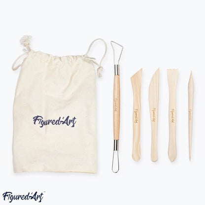 Figured'Art Pottery Kit for Adults with 4.4 lbs Premium Air Dry Clay, Ideal for Beginners, Includes Tools, Paints, Brushes, Sealers & Tutorials, No Kiln Needed