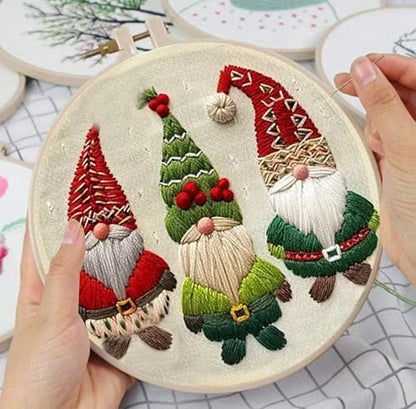 Huacan Embroidery Kits for Adults Beginner DIY Cross Stitch Stamped Christmas Pattern Stitching Sewing Kit 1 Piece 7.8 x 7.8 Inch (Santa Claus) - Image 5
