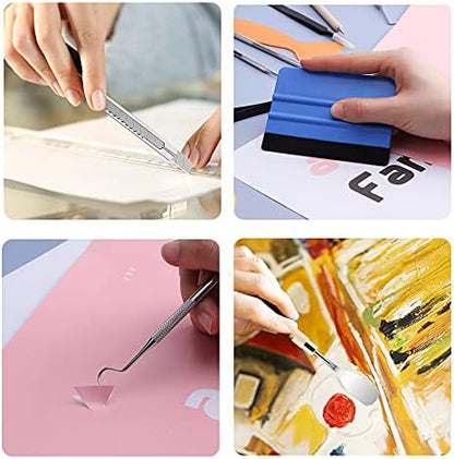 27PCS Craft Weeding Tools for Vinyl Kit,Utility Knife Set with 12Inch Paper Cutter Trimmer for Scrapbooking,Silhouettes,Cameos,DIY Art Crafting,Cutting,Splicing,Cardstock - Image 6