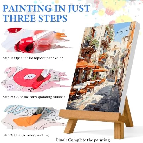 PRASIO Paint by Numbers Kit for Adults Beginner, Landscape Adult Paint by Number Kits on Canvas, DIY Acrylic Watercolor Oil Paint by Number for Adults for Home Decor Gift 16x20 Inch - Image 4