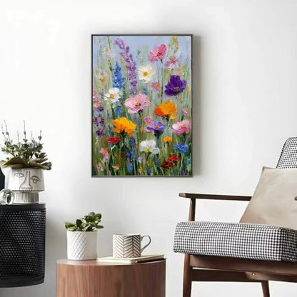 Wildflower Paint by Numbers Kit for Adults,Paint Canvas Wall Decor 16x20In - Image 2