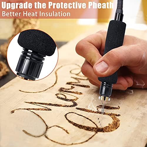 Preciva Wood Burning Kit with Two Handles, 40W 482-1382℉ Adjustable Temperature Wood Burning Tool Set, 20 Tips for Pyrography Wood Engraving Craft - Image 5